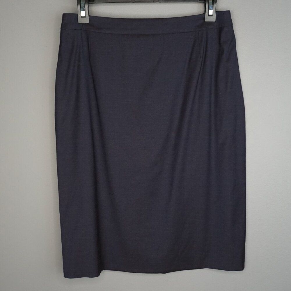 Hugo Boss Vilea Tropical Stretch Pencil Skirt in Purple/Navy size 8 Worn Once